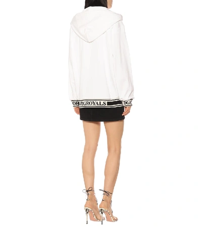 Shop Dolce & Gabbana Logo Cotton Hoodie In White