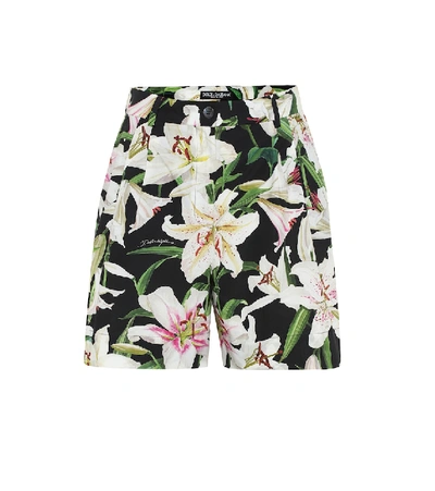 Shop Dolce & Gabbana Floral Cotton-poplin Shorts In Multicoloured