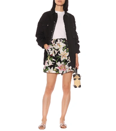 Shop Dolce & Gabbana Floral Cotton-poplin Shorts In Multicoloured