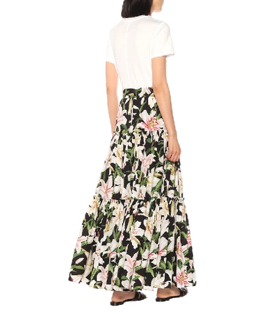 Shop Dolce & Gabbana Floral Cotton-poplin Maxi Skirt In Multicoloured