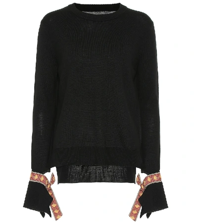 Shop Oscar De La Renta Wool And Silk Sweater In Black