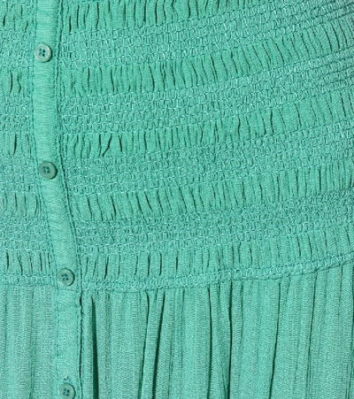 Shop Poupette St Barth Foe Paneled Maxi Skirt In Green