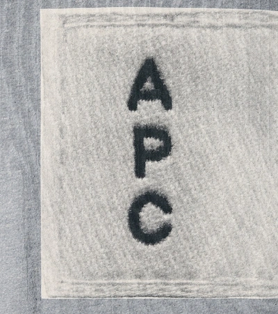 Shop Apc Logo Cotton T-shirt In Grey