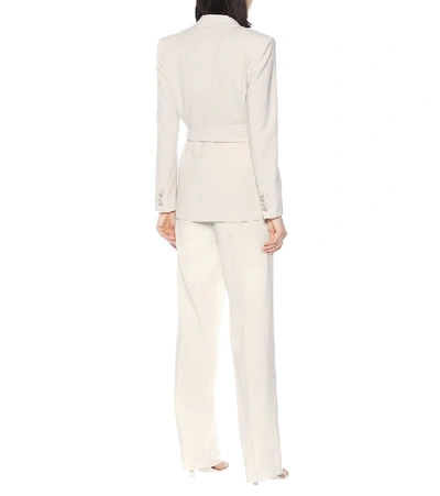 Shop Max Mara Lambro Crêpe Blazer In Beige