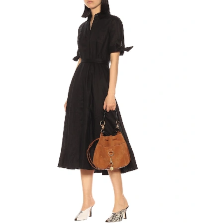 Shop Equipment Irenne Linen Shirt Dress In Black