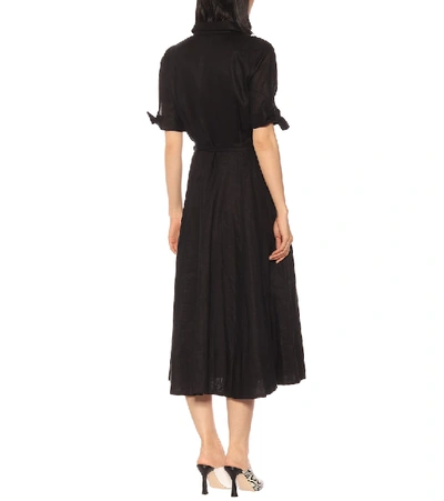 Shop Equipment Irenne Linen Shirt Dress In Black