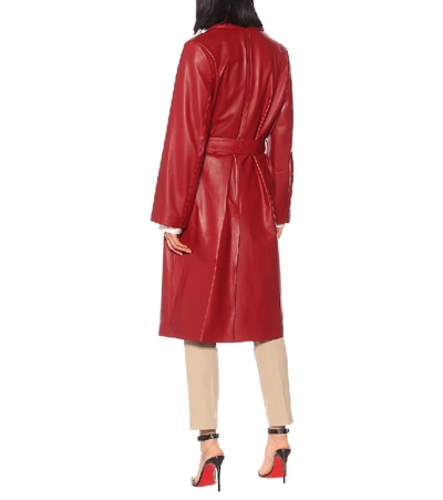Shop Joseph Romney Leather Trench Coat In Red