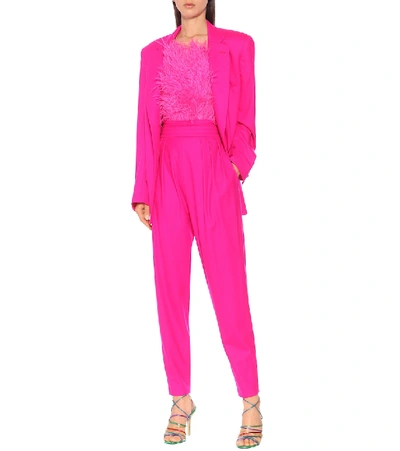 Shop Attico Wool-blend Blazer In Pink