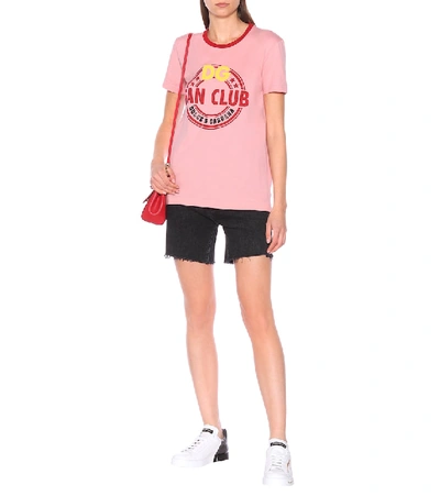 Shop Dolce & Gabbana Printed Cotton T-shirt In Pink