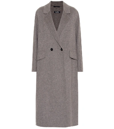 Shop Max Mara Cardi Wool Coat In Grey