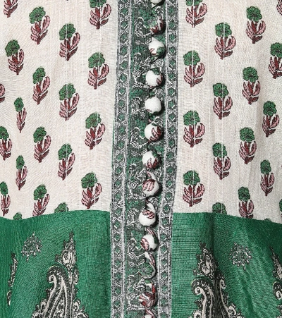 Shop Zimmermann Amari Printed Linen Minidress In Green