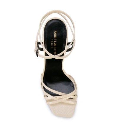 Shop Saint Laurent Crisscross Strap Sandals In Nude