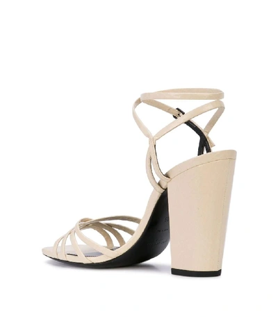 Shop Saint Laurent Crisscross Strap Sandals In Nude