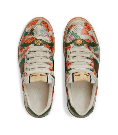 Shop Gucci Screener  Strawberry Sneaker In Multi