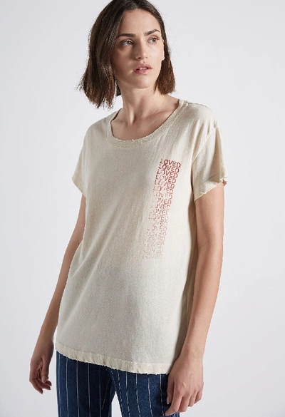 Shop Current Elliott The Relaxed Crew Tee In Vintage Cream With Destroy