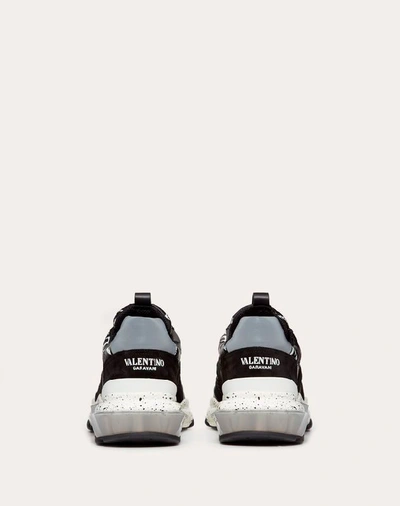 Shop Valentino Garavani Uomo Bounce Camouflage Sneaker With Vltn Grid In Black