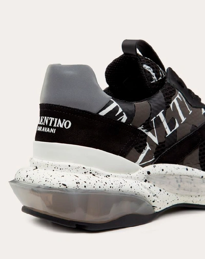 Shop Valentino Garavani Uomo Bounce Camouflage Sneaker With Vltn Grid In Black