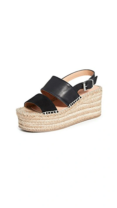 Rag Bone Edie Leather And Suede Espadrille Wedge Sandals In
