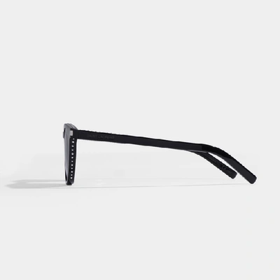 Shop Saint Laurent Classic Sl 28 Sunglasses In Black Acetate And Black Lenses