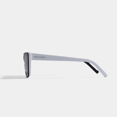 Shop Saint Laurent New Wave Sl 276 Sunglasses In Black Acetate And Black Lenses
