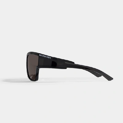 Shop Balenciaga Unlimited Rectanble Sunglasses In Black Injection With Black Lenses