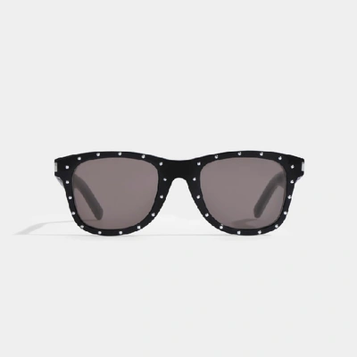 Shop Saint Laurent Classic Sl 51 Sunglasses In Black Acetate And Black Lenses