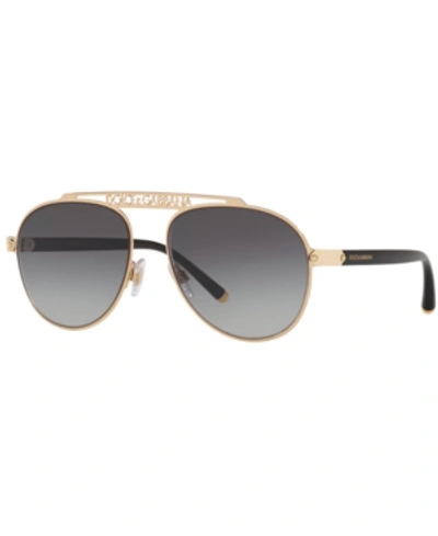 Shop Dolce & Gabbana Sunglasses, Dg2235 57 In Gold/grey Gradient