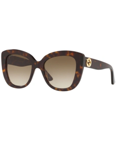 Shop Gucci Sunglasses, Gg0327s 52 In Tortoise/brown