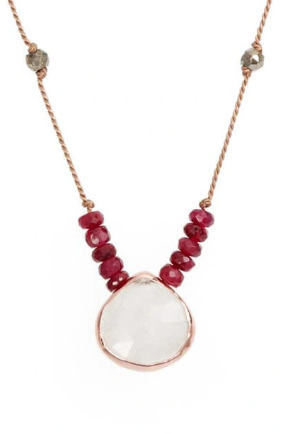 Shop Ela Rae Sylvie Semiprecious Stone Necklace In Moonstone
