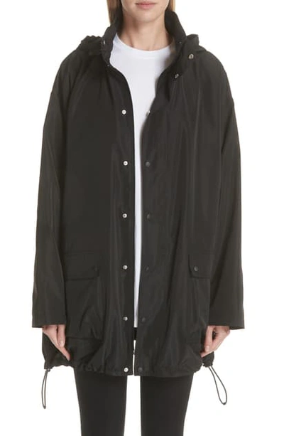 Shop Balenciaga Back Logo Windbreaker Jacket In Noir