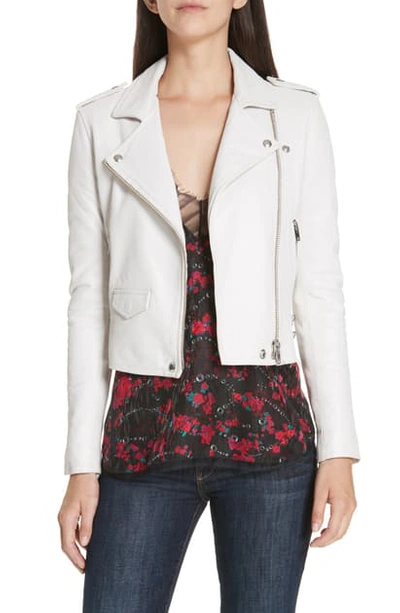 Shop Iro 'ashville' Leather Jacket In Pearly White