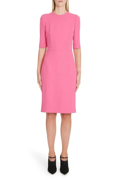 Shop Dolce & Gabbana Cady Sheath Dress In Pink