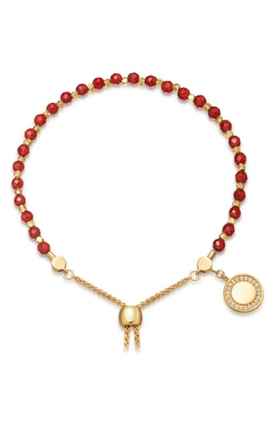 Shop Astley Clarke Cosmos Kula Bracelet In Red Agate/ Yellow Gold