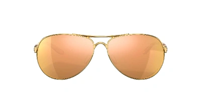 Shop Oakley Woman Sunglasses Oo4079 Feedback In Prizm Rose Gold Polarized