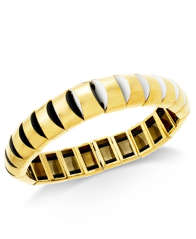 Shop Kate Spade Gold-tone Stretch Bracelet In Neutral Multi