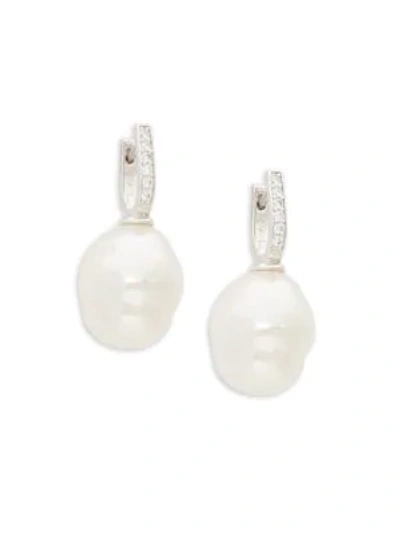 Shop Majorica Sterling Silver, Crystal & Baroque Organic Cultured Man-made Pearl Drop Earrings