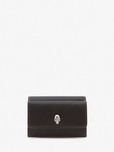 Shop Alexander Mcqueen Skull Mini Folding Wallet In Black