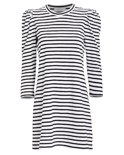 Shop A.l.c . Kidman Puff Sleeve Dress In Blk/wht