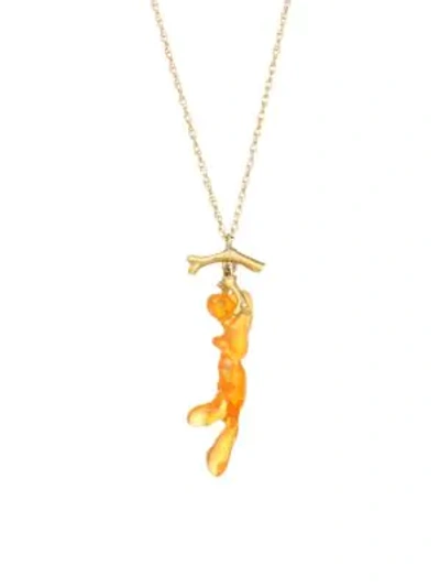 Shop Annette Ferdinandsen Organic 18k Yellow Gold & Orange Jelly Opal Necklace