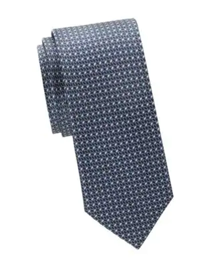 Shop Brioni Concentric Ovals Printed Tie In Blue Beige
