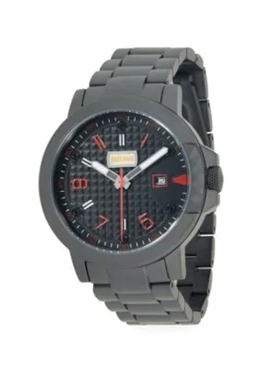 Shop Just Cavalli Stainless Steel Bracelet Watch In Black