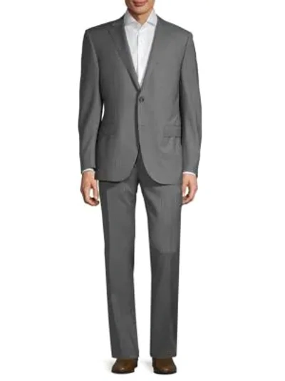 Shop Corneliani Classic-fit Pinstripe Wool Suit In Grey
