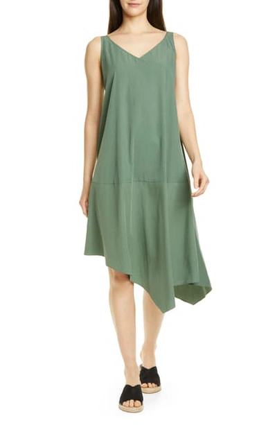 Shop Eileen Fisher Asymmetrical Shift Dress In Nori