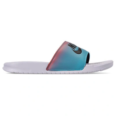 Shop Nike Men's Benassi Jdi Print Gradient Slide Sandals In White