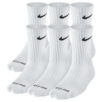 Shop Nike Dri-fit 6-pack Crew Socks- In White