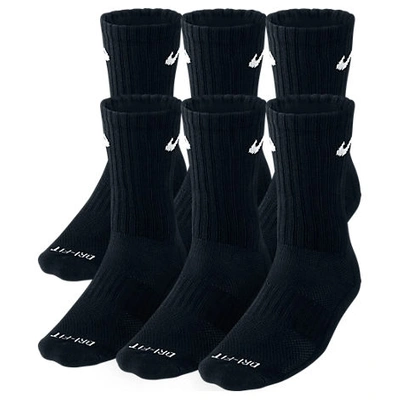 Shop Nike Dri-fit 6-pack Crew Socks In Black