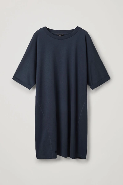 Shop Cos Voluminous T-shirt Dress In Blue