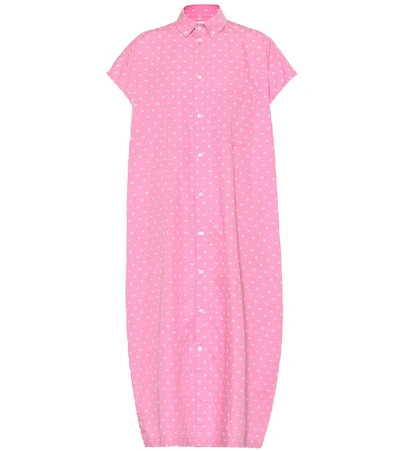 Shop Balenciaga Bb Cotton Shirt Dress In Pink