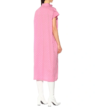 Shop Balenciaga Bb Cotton Shirt Dress In Pink