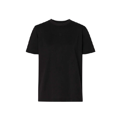 Shop Burberry Monogram Motif Cotton T-shirt In Black